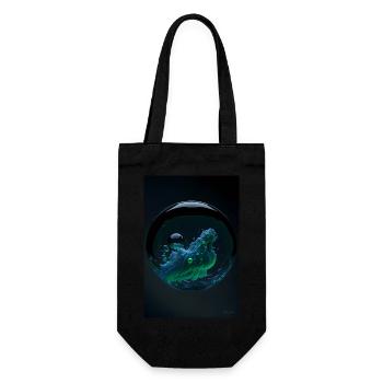 Nuages dans une bulle verte 2 - Sac à bouteille - noir - Devant