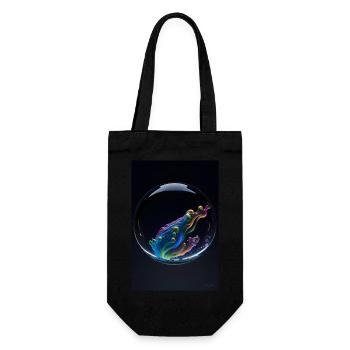 Nuages dans un arc-en-ciel à bulles 3 - Sac à bouteille - noir - Devant