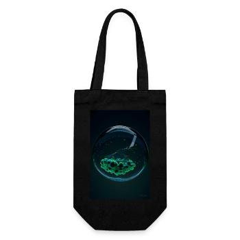 Nuages dans une bulle verte 3 - Sac à bouteille - noir - Devant