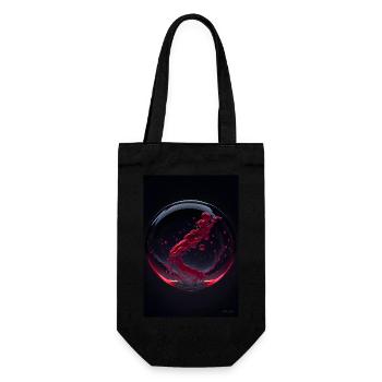Nuages dans une bulle rouge 2 - Sac à bouteille - noir - Devant