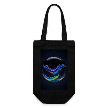 Clouds in a bubble neon 2 - Gift Bag for Bottles - black - Front