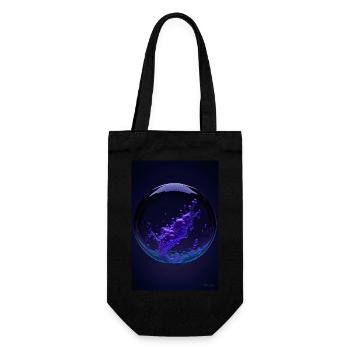 Nuages dans une bulle violette2 - Sac à bouteille - noir - Devant