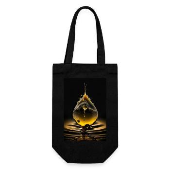 Drops yellow 2 - Gift Bag for Bottles - black - Front