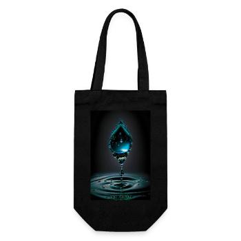 Drop cyan 2 - Gift Bag for Bottles - black - Front