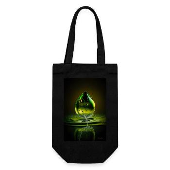 Drops green 3 - Gift Bag for Bottles - black - Front