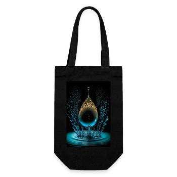 Drop cyan 4 - Gift Bag for Bottles - black - Front
