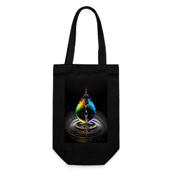 Tropfen neon 3 - Geschenkbeutel für Flaschen - Schwarz - Vorne