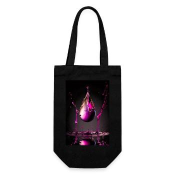 Tropfen magenta 3 - Geschenkbeutel für Flaschen - Schwarz - Vorne