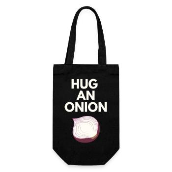 HUG AN ONION - Gift Bag for Bottles - black - Front