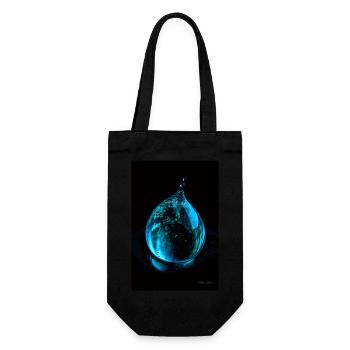 Drops cyan 5 - Gift Bag for Bottles - black - Front