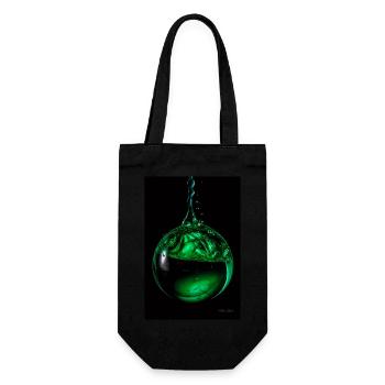 Drops green 5 - Gift Bag for Bottles - black - Front