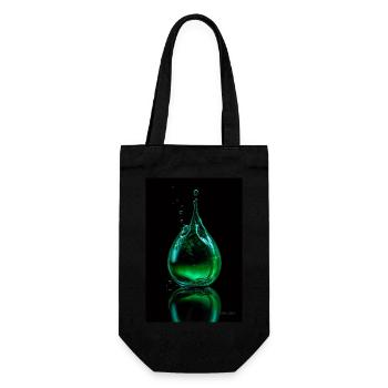 Drops green 6 - Gift Bag for Bottles - black - Front