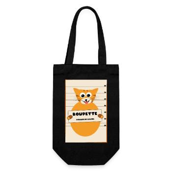 "Roupette" le chat arrêté - Sac à bouteille - noir - Devant