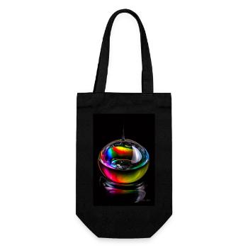 Tropfen regenbogen 6 - Geschenkbeutel für Flaschen - Schwarz - Vorne