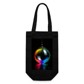 Tropfen regenbogen 5 - Geschenkbeutel für Flaschen - Schwarz - Vorne