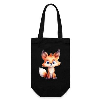 Fox Watercolors Forest Animal - Gift Bag for Bottles - black - Front