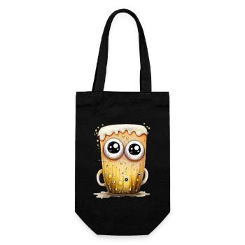 Bierglas Illustration - Geschenkbeutel für Flaschen - Schwarz - Vorne