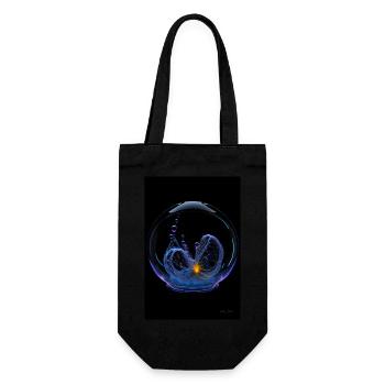 Kaos in einer Blase neon 2 - Geschenkbeutel für Flaschen - Schwarz - Vorne