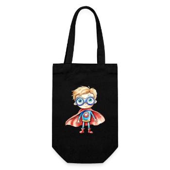 Superhero Watercolor Watercolor Drawing - Gift Bag for Bottles - black - Front