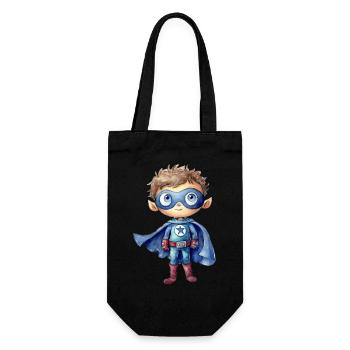 Superhero Watercolor Illustration - Gift Bag for Bottles - black - Front