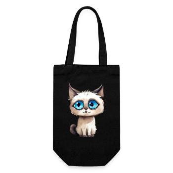 Siamese Cat Watercolors Pet Drawing - Gift Bag for Bottles - black - Front