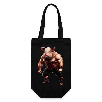 Cochon lutteur - Sac à bouteille - noir - Devant