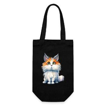 Norwegische Waldkatze Wasserfarben Zeichnung - Geschenkbeutel für Flaschen - Schwarz - Vorne
