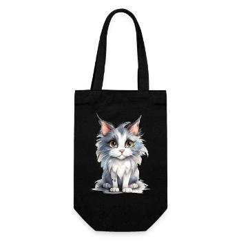 Norwegische Waldkatze Wasserfarben - Geschenkbeutel für Flaschen - Schwarz - Vorne