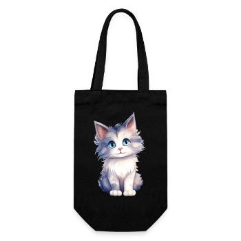 Norwegische Waldkatze Wasserfarben Zeichnung - Geschenkbeutel für Flaschen - Schwarz - Vorne