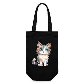 Norwegische Waldkatze Wasserfarben - Geschenkbeutel für Flaschen - Schwarz - Vorne