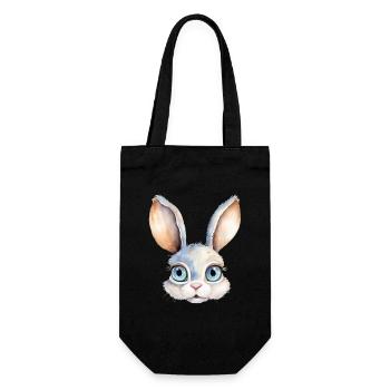 Hase Wasserfarben Zeichnung - Geschenkbeutel für Flaschen - Schwarz - Vorne