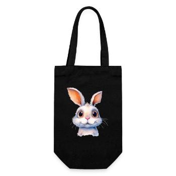 Dessin à l’aquarelle de lapin - Sac à bouteille - noir - Devant