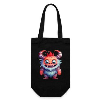 Oni Watercolor Drawing - Gift Bag for Bottles - black - Front