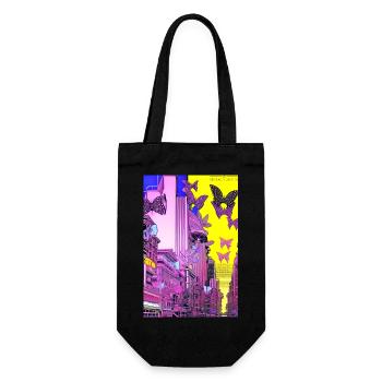 Sidback Unltd. - Metropolis of butterflies - Gift Bag for Bottles - black - Front