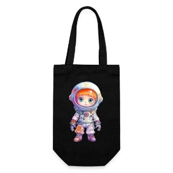 Astronaut Watercolor Drawing - Gift Bag for Bottles - black - Front