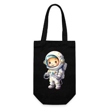Astronaut Watercolor Drawing - Gift Bag for Bottles - black - Front