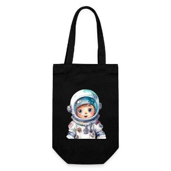 Astronaut Watercolor Drawing - Gift Bag for Bottles - black - Front