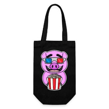 Popcorn Cinema Pig Movies Movie Movie Night - Sac à bouteille - noir - Devant