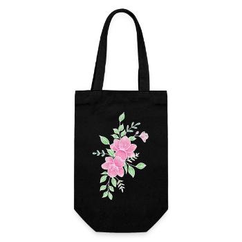 Pink prunus mume flower - Gift Bag for Bottles - black - Front