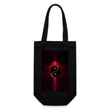 Yin Yang rot 1 - Geschenkbeutel für Flaschen - Schwarz - Vorne