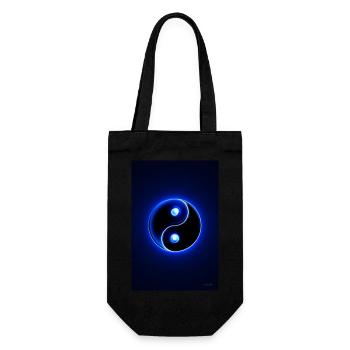 Yin Yang blau 2 - Geschenkbeutel für Flaschen - Schwarz - Vorne