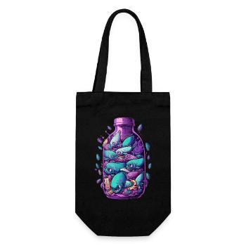 Fish Bottle Drawing - Gift Bag for Bottles - black - Front
