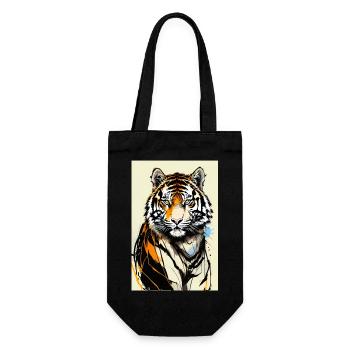 Inkpunk Tiger 1 - Geschenkbeutel für Flaschen - Schwarz - Vorne
