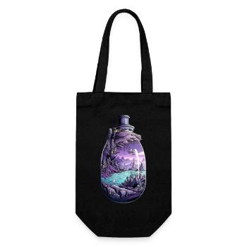 Sunken City Bottle Drawing - Gift Bag for Bottles - black - Front