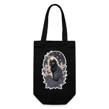 chat style gothique - Sac à bouteille - noir - Devant