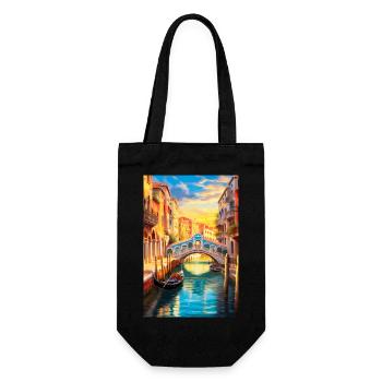 Venedig-Plakat - Geschenkbeutel für Flaschen - Schwarz - Vorne