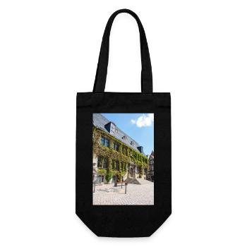 Rathaus Quedlinburg Sachsen-Anhalt - Geschenkbeutel für Flaschen - Schwarz - Vorne