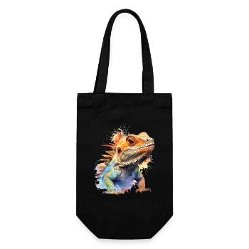 Dessin à l’aquarelle de dragon barbu - Sac à bouteille - noir - Devant
