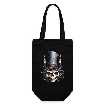 Totenkopf Zylinder Zeichnung - Geschenkbeutel für Flaschen - Schwarz - Vorne