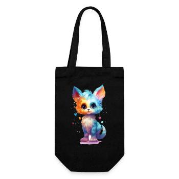 Niedliches kleines Sweetheard Kitty Cat Shirt Design - Geschenkbeutel für Flaschen - Schwarz - Vorne